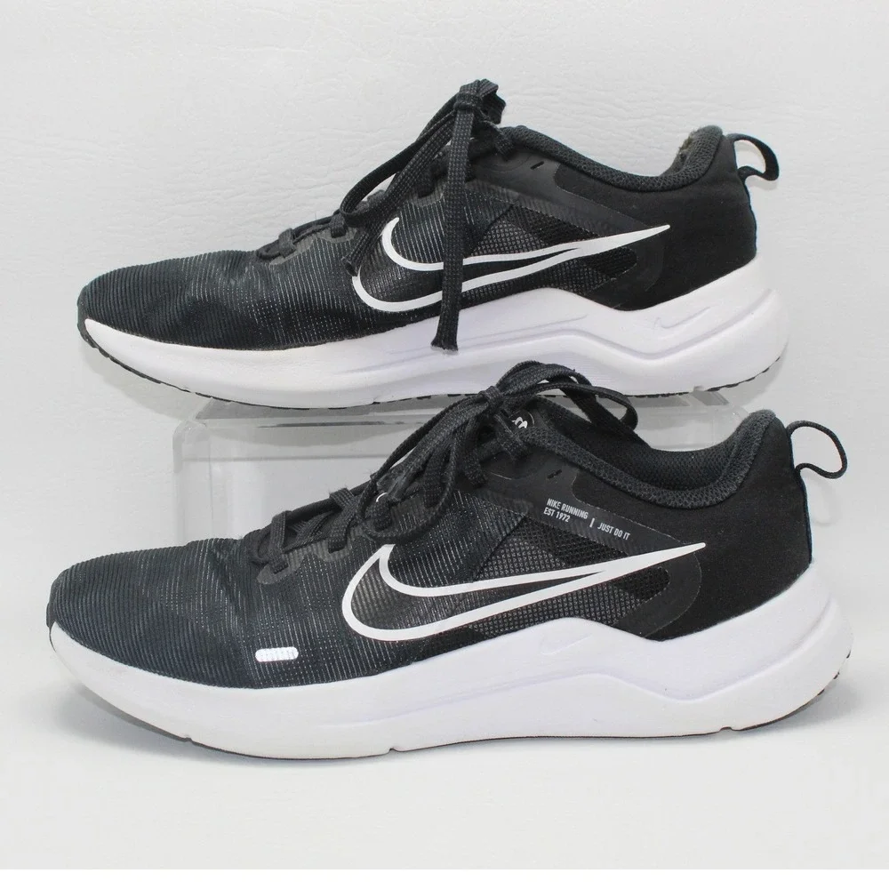 Nike Downshifter 12 Mens Running Shoes Black White DD9293-001 Size 7.5